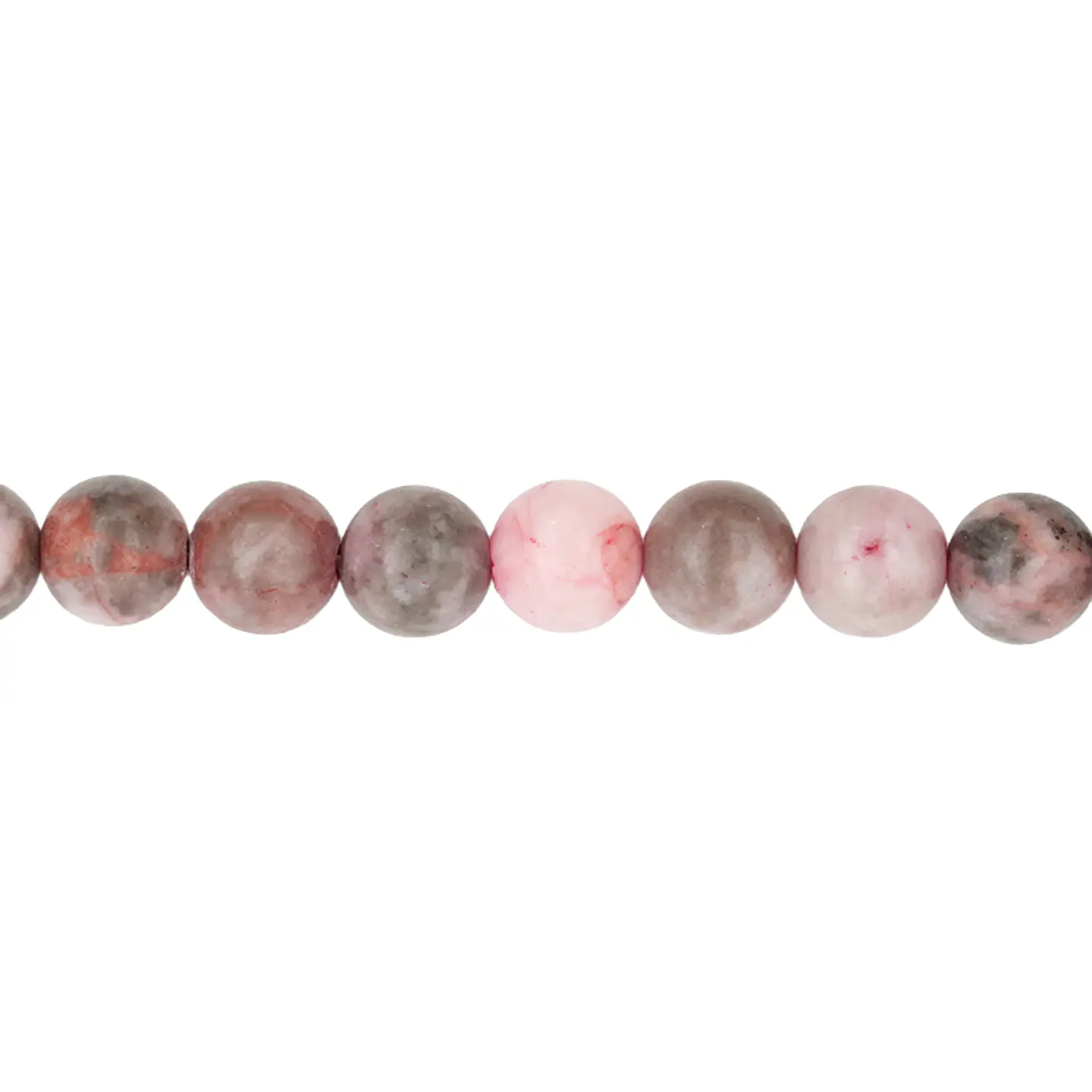 PIEDRA NATURAL LISA JASPER ROSADO ZEBRA # 6MM 1