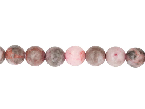 PIEDRA NATURAL LISA JASPER ROSADO ZEBRA # 6MM