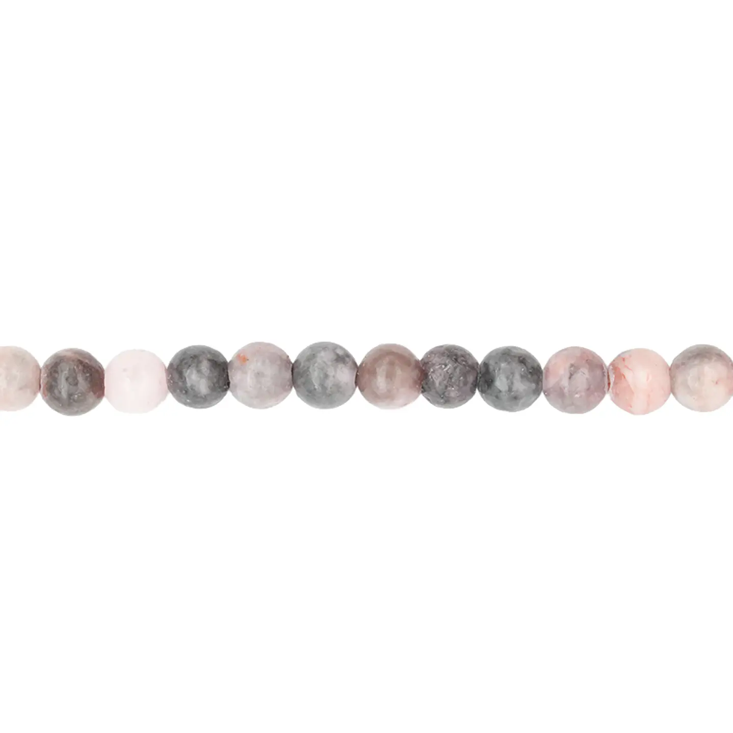 PIEDRA NATURAL LISA JASPER ROSADO ZEBRA # 4MM ( TIRA X 96 UND APROX ) 1