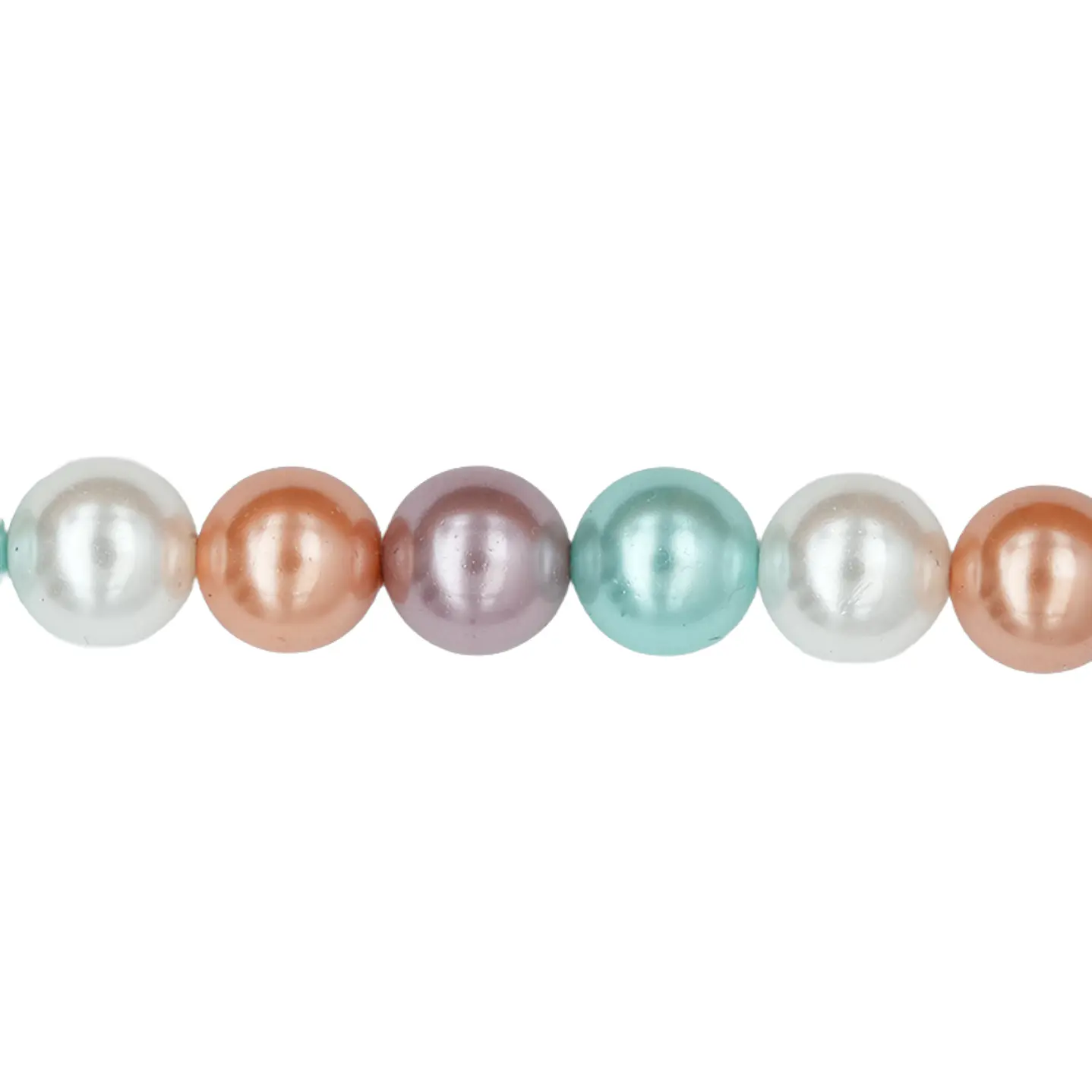 PERLA CHELL MIX # 6MM TIRA POR 39 UNIDADES APROXIMADAMENTE  1