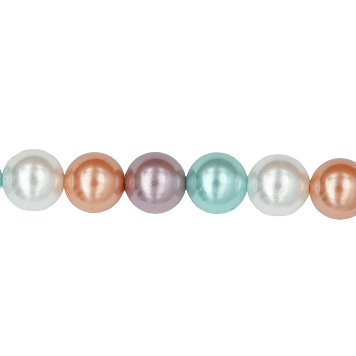 PERLA CHELL MIX # 6MM TIRA POR 39 UNIDADES APROXIMADAMENTE  1