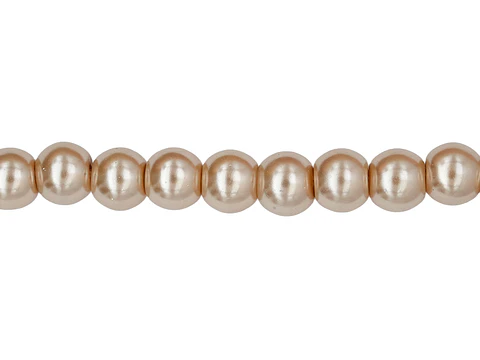 PERLA DE VIDRIO KAKI # 6MM TIRA POR 145 UNIADES APROXIMADAMENTE 