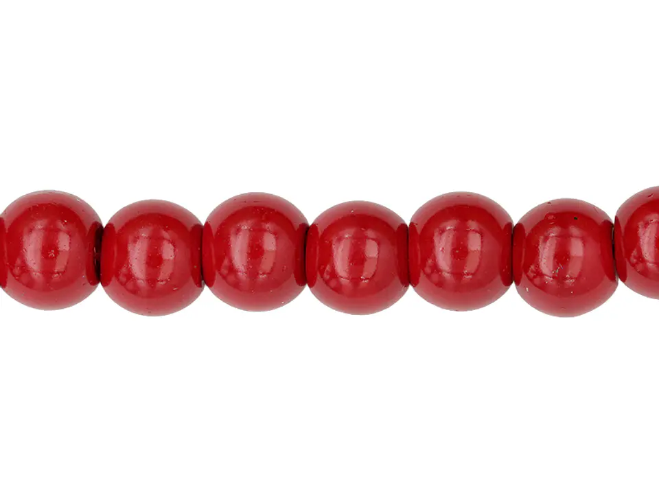 PERLA DE VIDRIO ROJO # 8MM TIRA POR 115 UNIDADES APROXIMADAMENTE 1