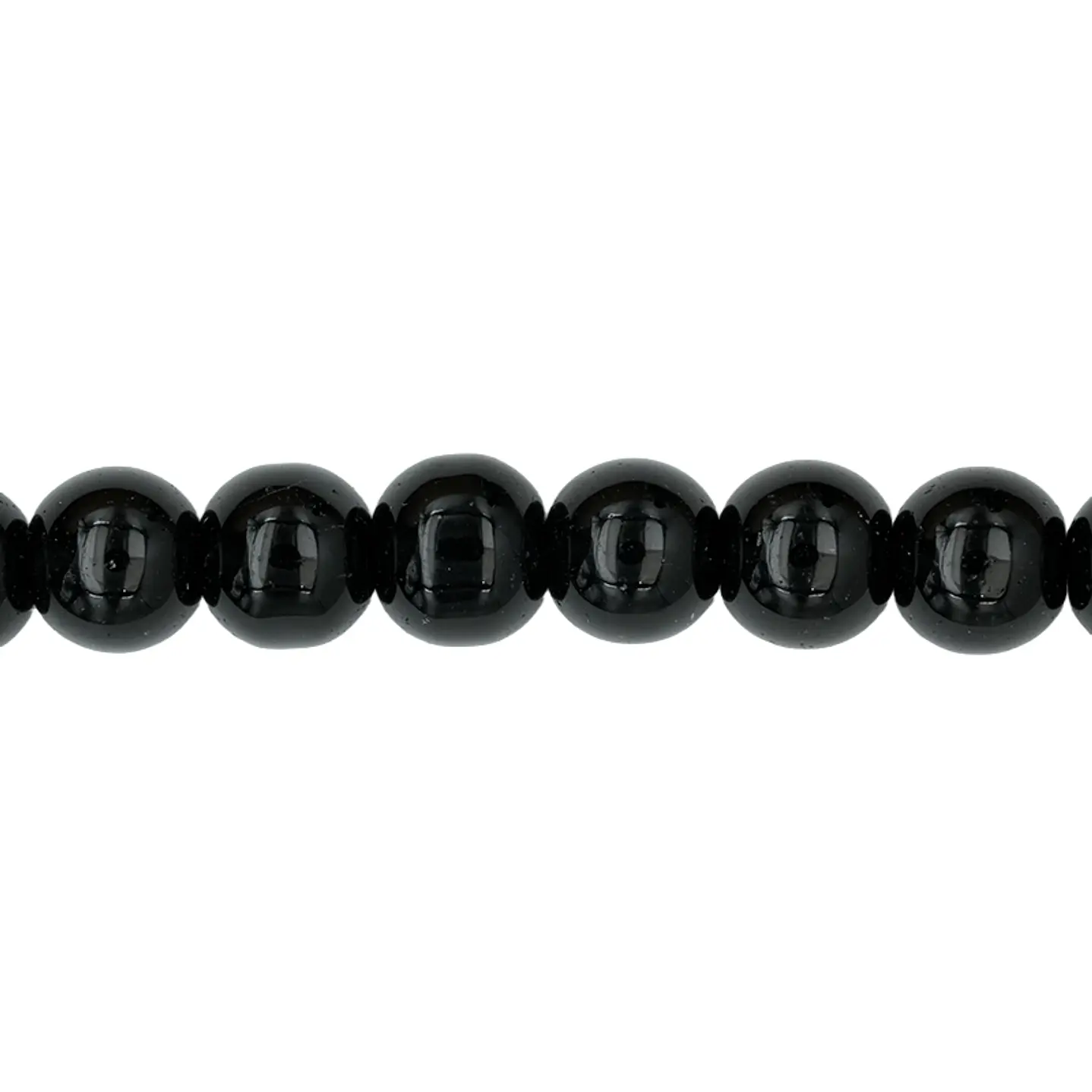 PERLA DE VIDRIO NEGRO # 10MM TIRA POR 90 UNIDADES APROXIMADAMENTE 1