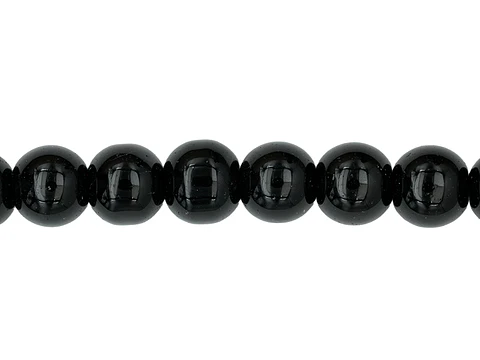 PERLA DE VIDRIO NEGRO # 10MM TIRA POR 90 UNIDADES APROXIMADAMENTE