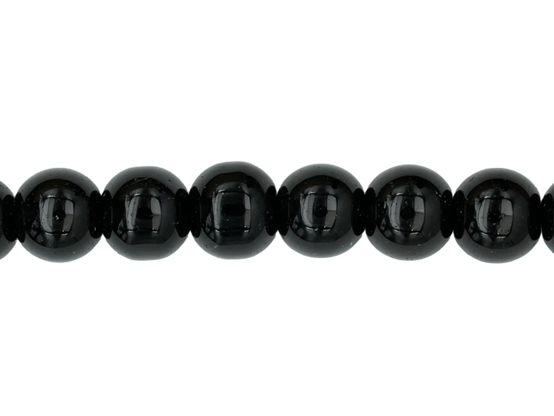 PERLA DE VIDRIO NEGRO # 10MM TIRA POR 90 UNIDADES APROXIMADAMENTE 1