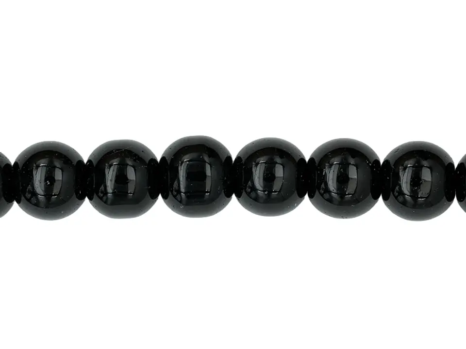 PERLA DE VIDRIO NEGRO # 10MM TIRA POR 90 UNIDADES APROXIMADAMENTE 1
