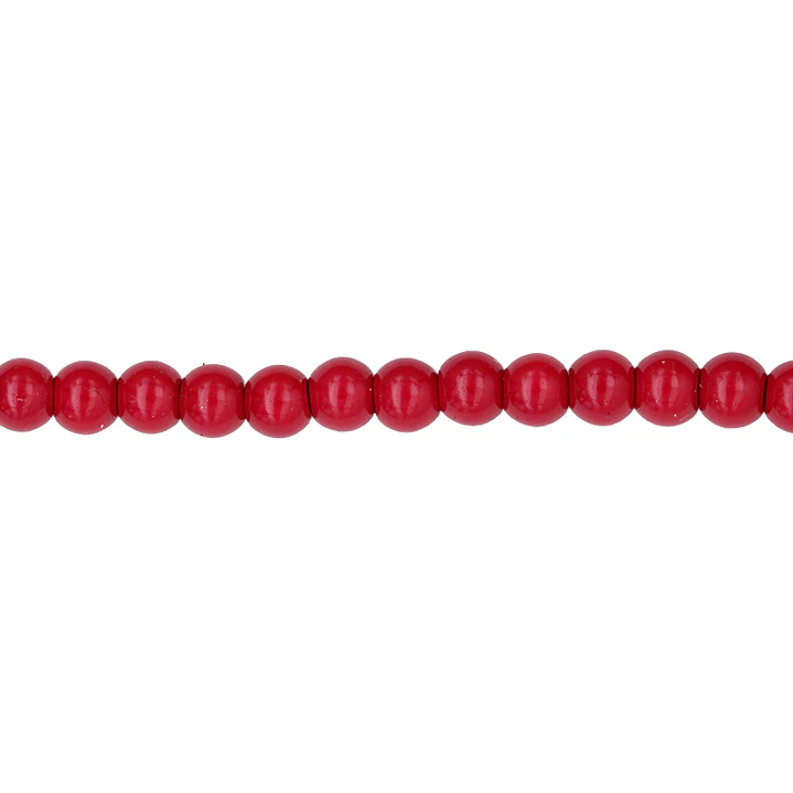 PERLA DE VIDRIO ROJO # 4MM TIRA POR 205 UNIDADES APROXIMADAMENTE 1