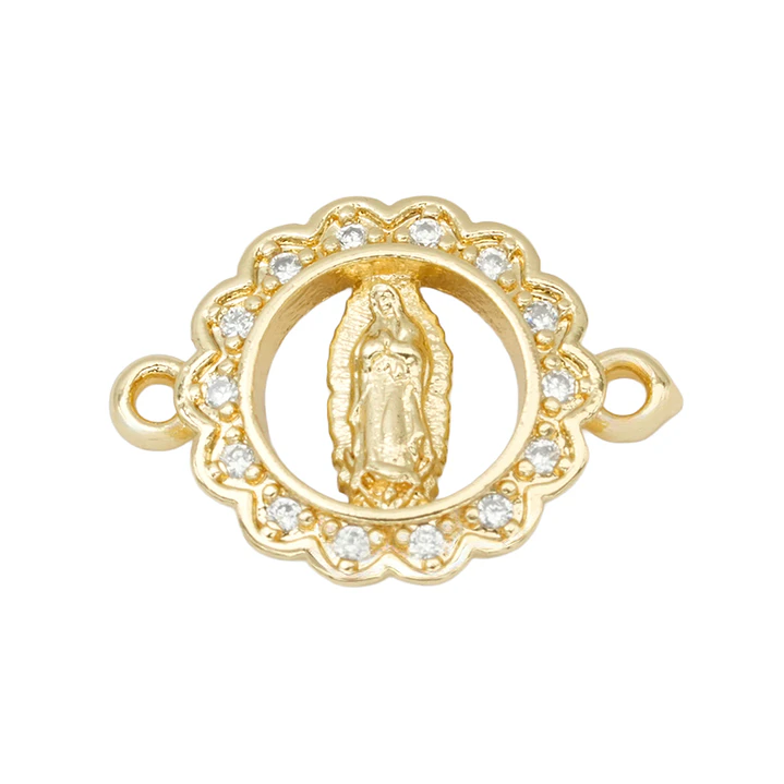 RODIO DORADO CENTRO VIRGEN GUADALUPE 13*17MM ZIRCON BLANCO 1