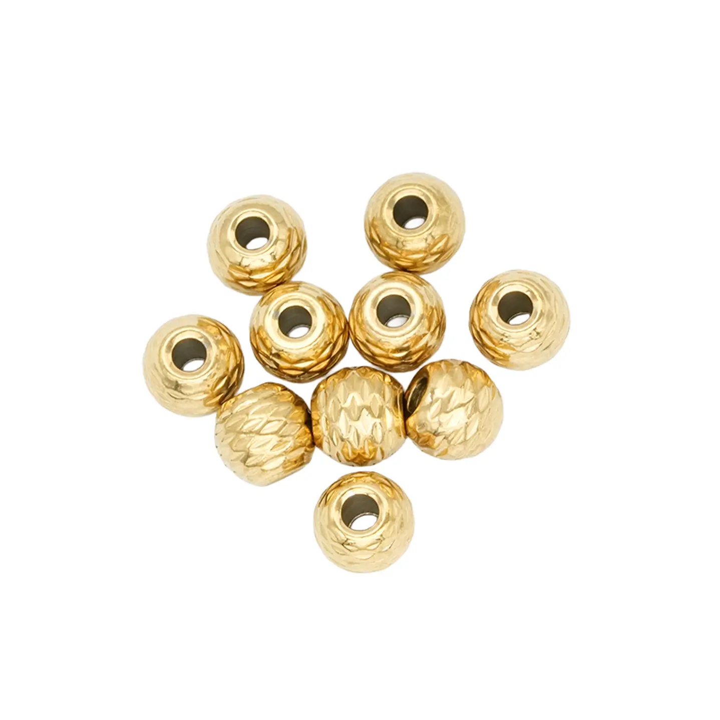 ACERO DORADO BALIN DIAMANTADO 6MM X 2 UNIDADES 1