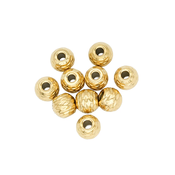 ACERO DORADO BALIN DIAMANTADO 6MM X 2 UNIDADES 1