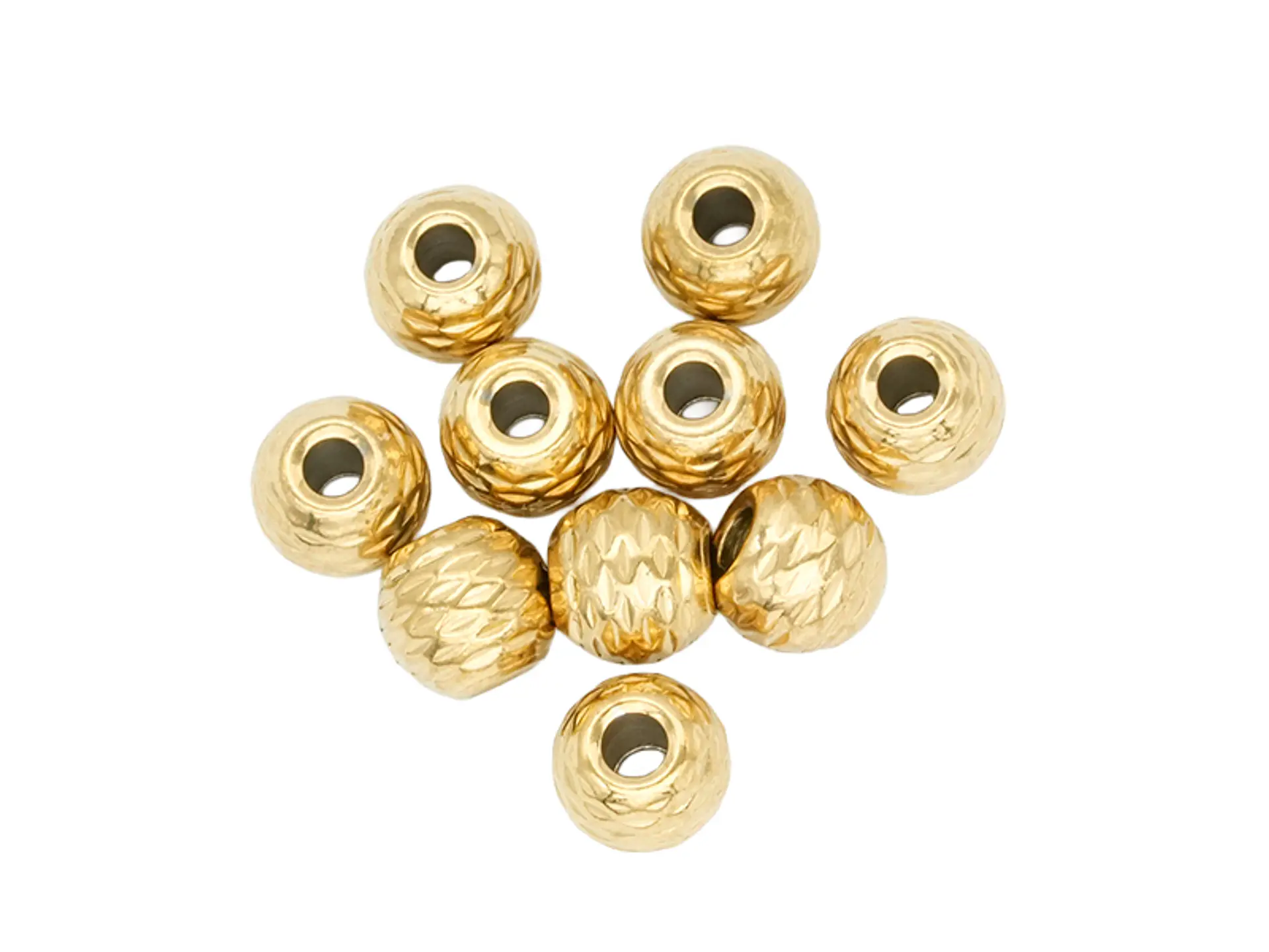 ACERO DORADO BALIN DIAMANTADO 6MM X 2 UNIDADES 1