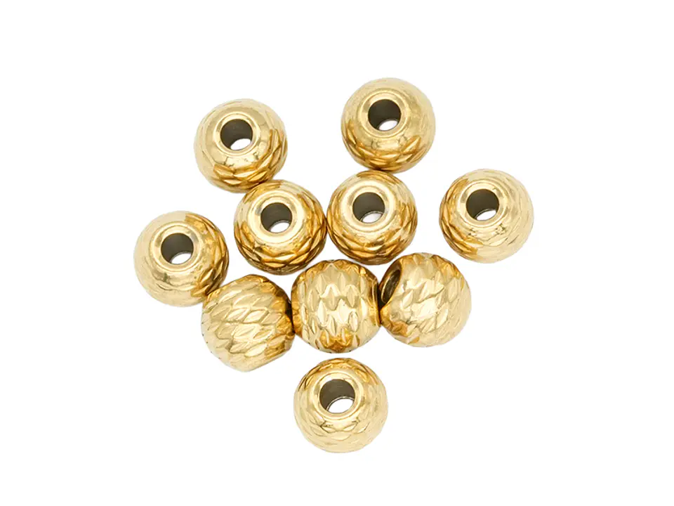 ACERO DORADO BALIN DIAMANTADO 6MM X 2 UNIDADES 1