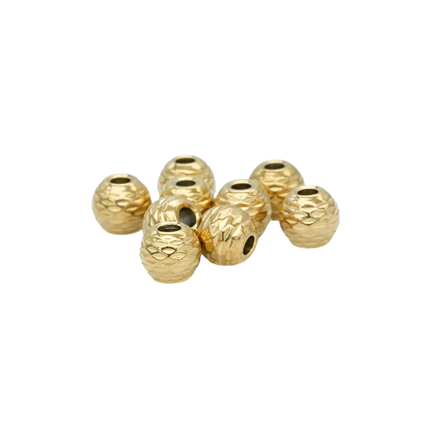 ACERO DORADO BALIN DIAMANTADO 6MM X 2 UNIDADES 2