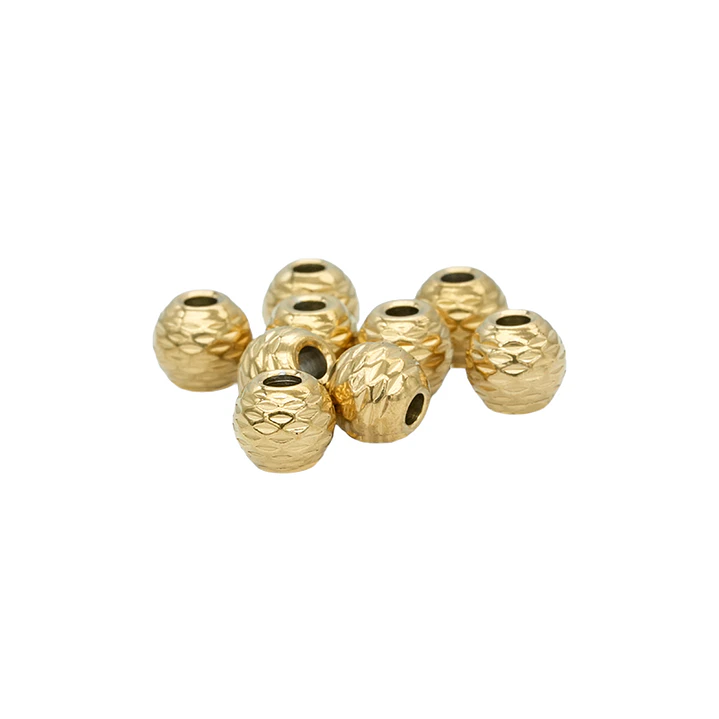 ACERO DORADO BALIN DIAMANTADO 6MM X 2 UNIDADES 2