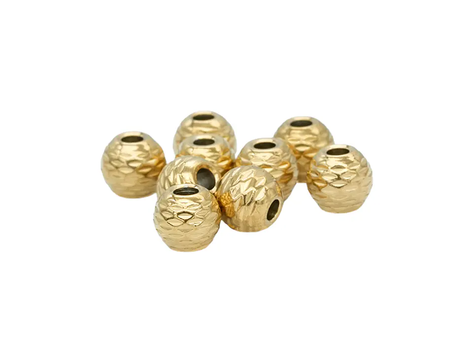 ACERO DORADO BALIN DIAMANTADO 6MM X 2 UNIDADES 2