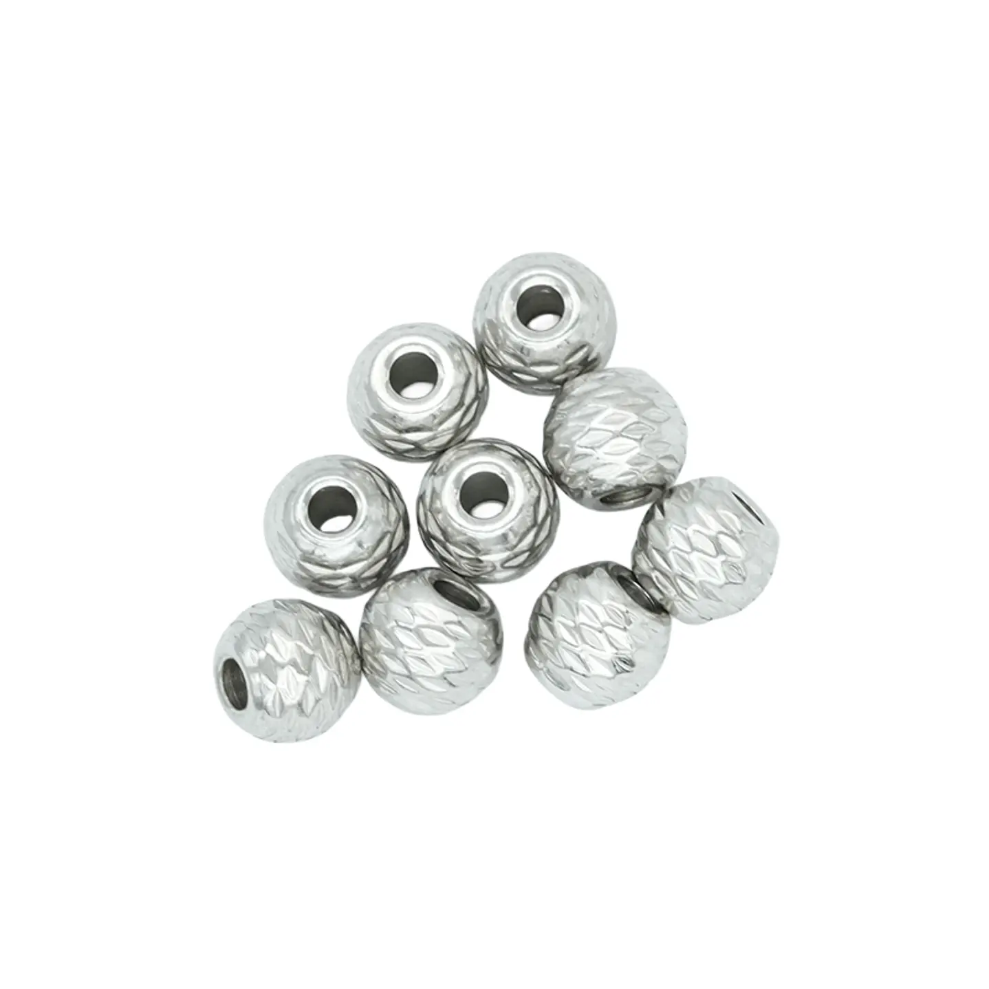 ACERO PLATEADO BALIN DIAMANTADO 6MM POR 2 UNIDADES  1