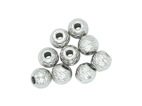 ACERO PLATEADO BALIN DIAMANTADO 6MM POR 2 UNIDADES 