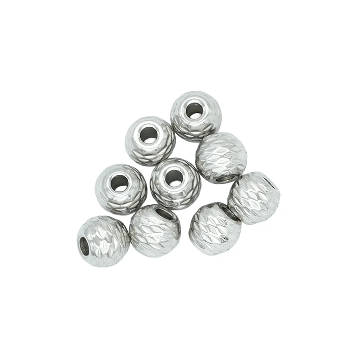 ACERO PLATEADO BALIN DIAMANTADO 6MM POR 2 UNIDADES  1