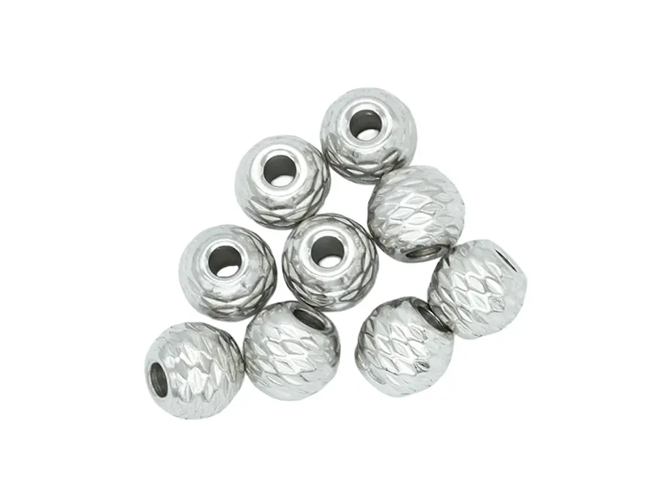 ACERO PLATEADO BALIN DIAMANTADO 6MM POR 2 UNIDADES  1