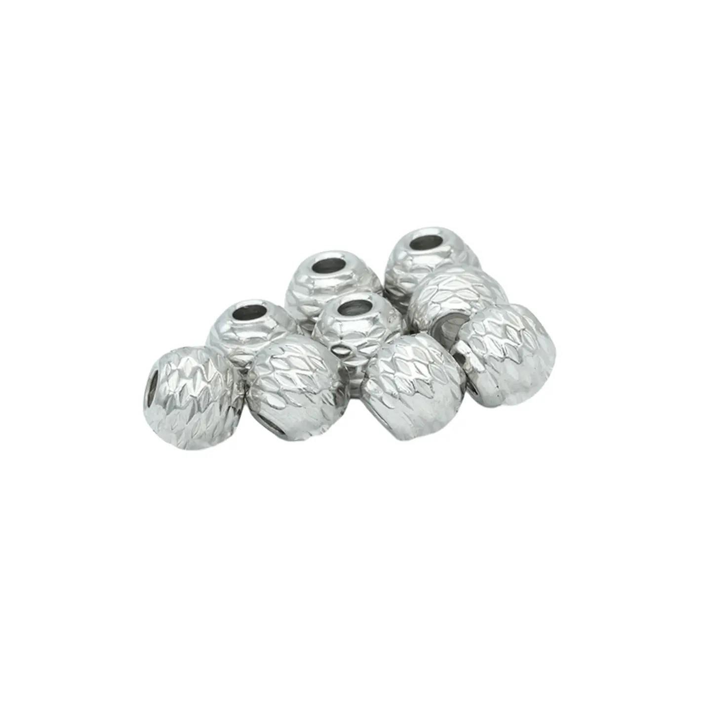 ACERO PLATEADO BALIN DIAMANTADO 6MM POR 2 UNIDADES  2