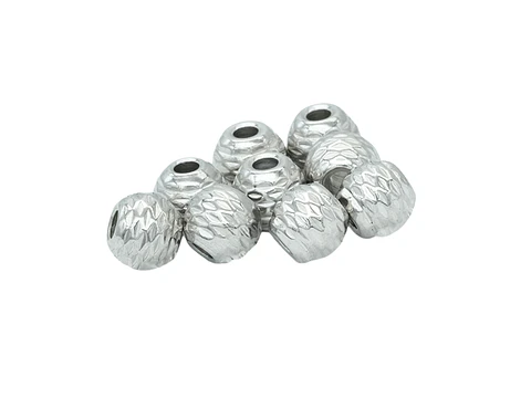 ACERO PLATEADO BALIN DIAMANTADO 6MM POR 2 UNIDADES 
