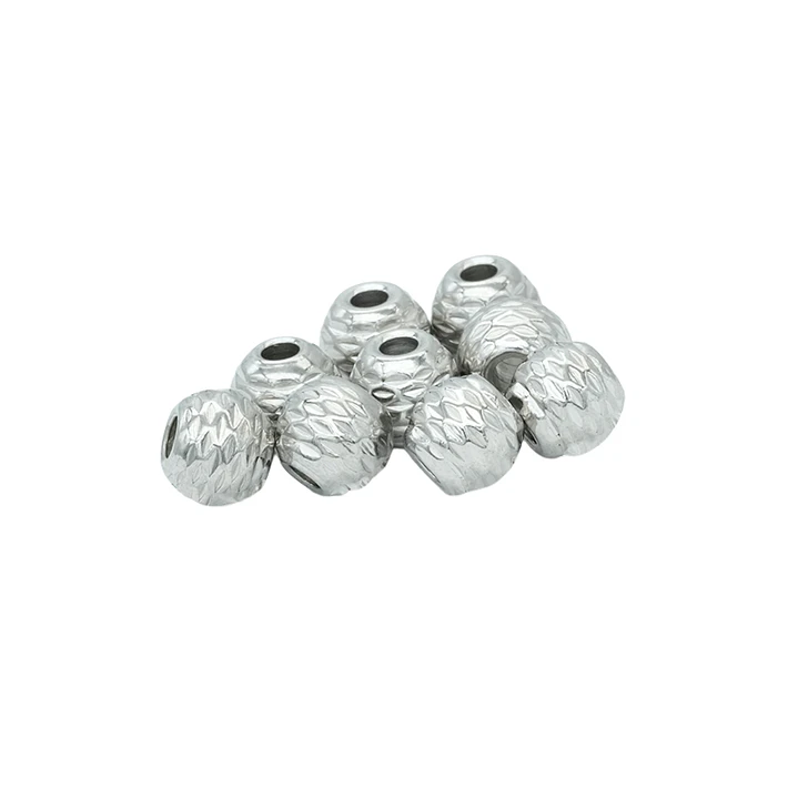 ACERO PLATEADO BALIN DIAMANTADO 6MM POR 2 UNIDADES  2