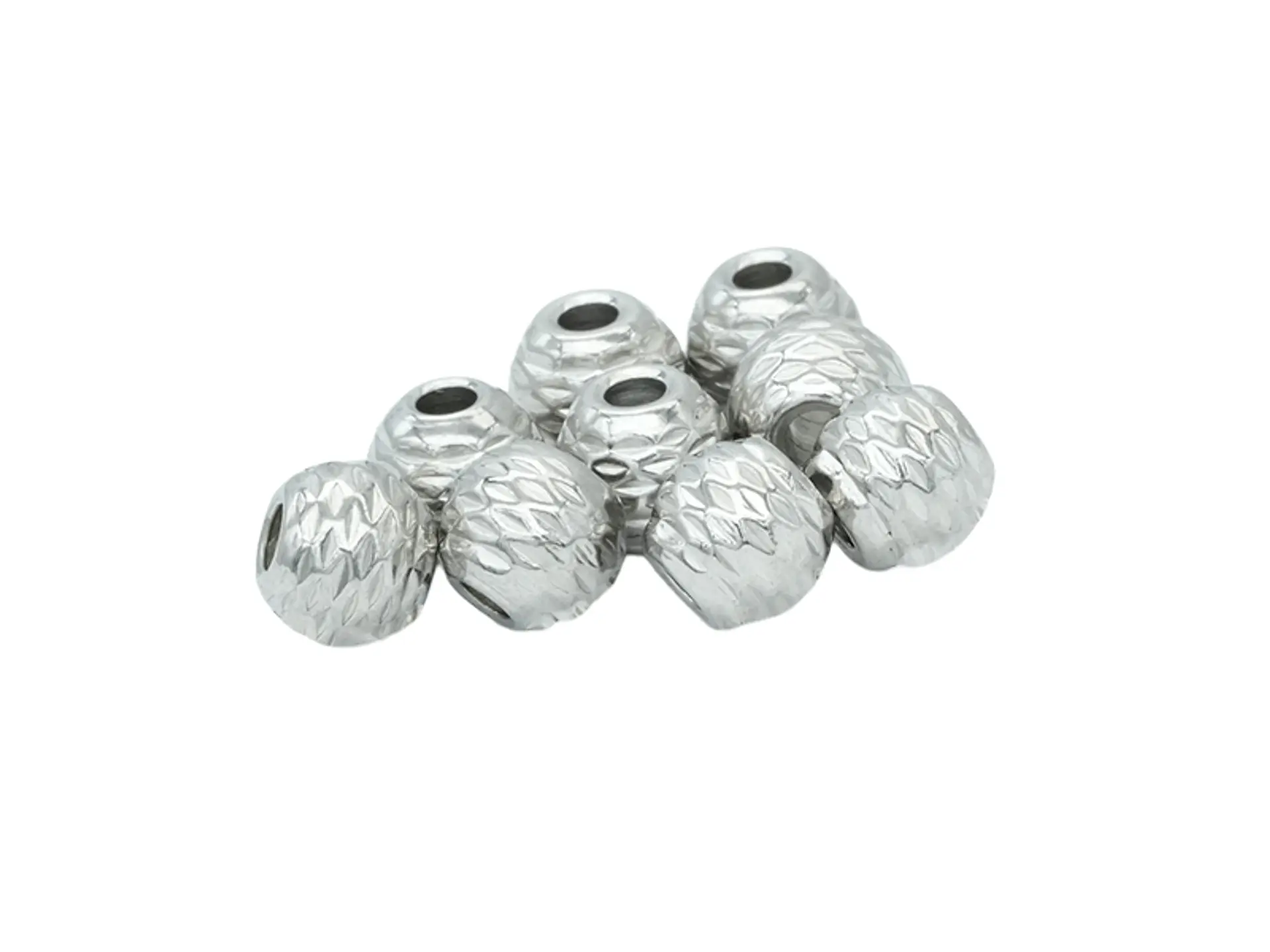 ACERO PLATEADO BALIN DIAMANTADO 6MM POR 2 UNIDADES  2