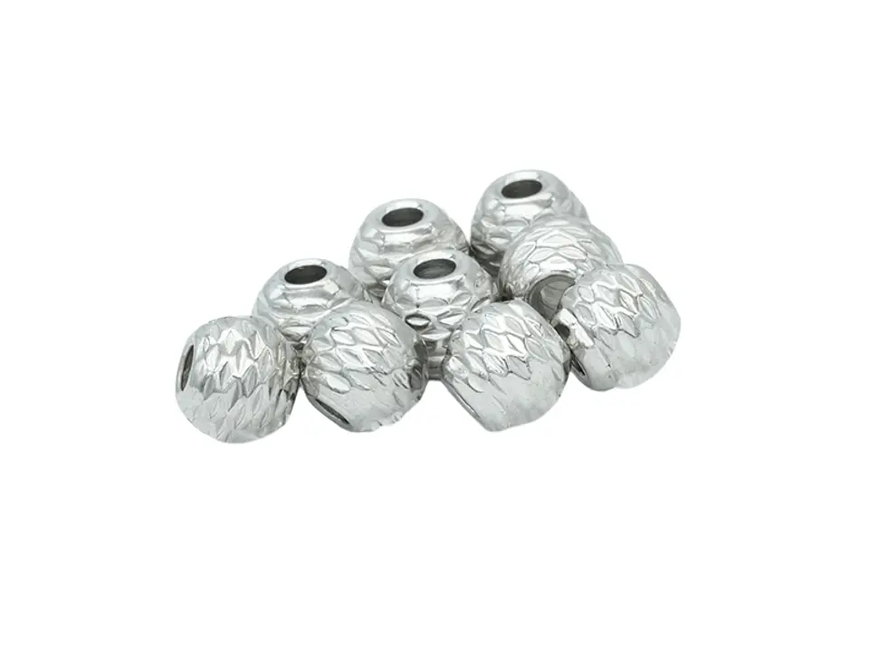 ACERO PLATEADO BALIN DIAMANTADO 6MM POR 2 UNIDADES  2