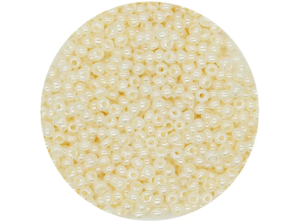 CZECH BEADS 10/0 (2MM) LIGHT BEIGE PEARLED X 20 GRAMS (2020 UND APPROX) 1