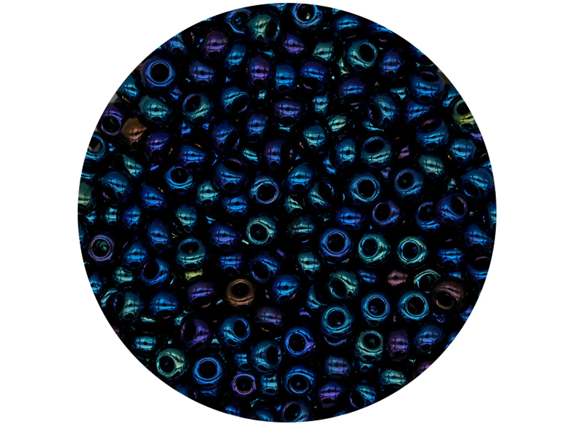 CHAQUIRA CHECA 8/0 (3MM) AZUL IRIZADO X 20 GRAMOS (792 UND APROX) 1
