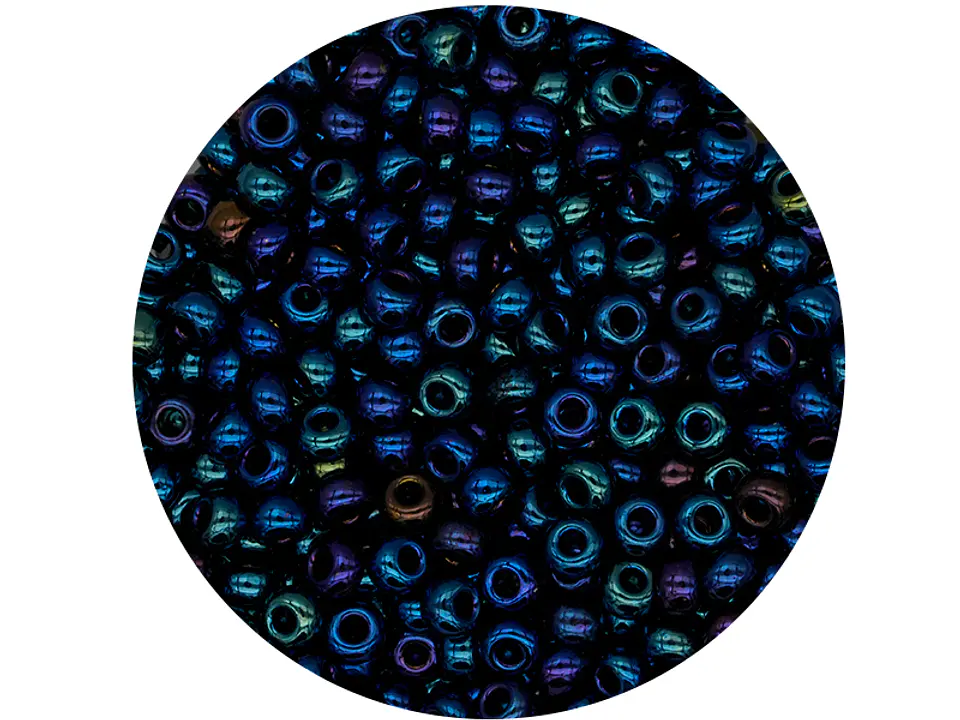 CHAQUIRA CHECA 8/0 (3MM) AZUL IRIZADO X 20 GRAMOS (792 UND APROX) 1