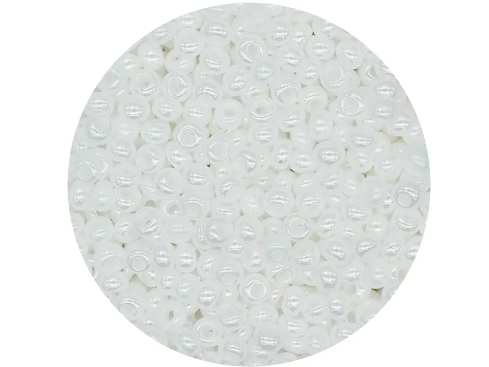 CHAQUIRA CHECA 8/0 (3MM) BLANCO PERLADO X 20 GRAMOS (792 UND APROX) 1