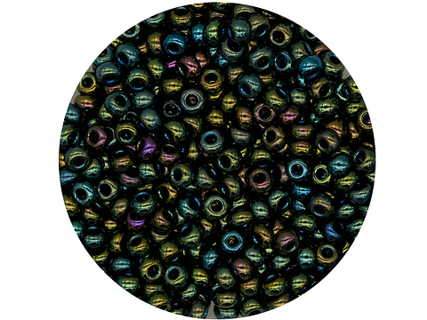 CZECH BEADS 8/0 (3MM) IRIZED GREEN X 20 GRAMS (792 UND APPROX)