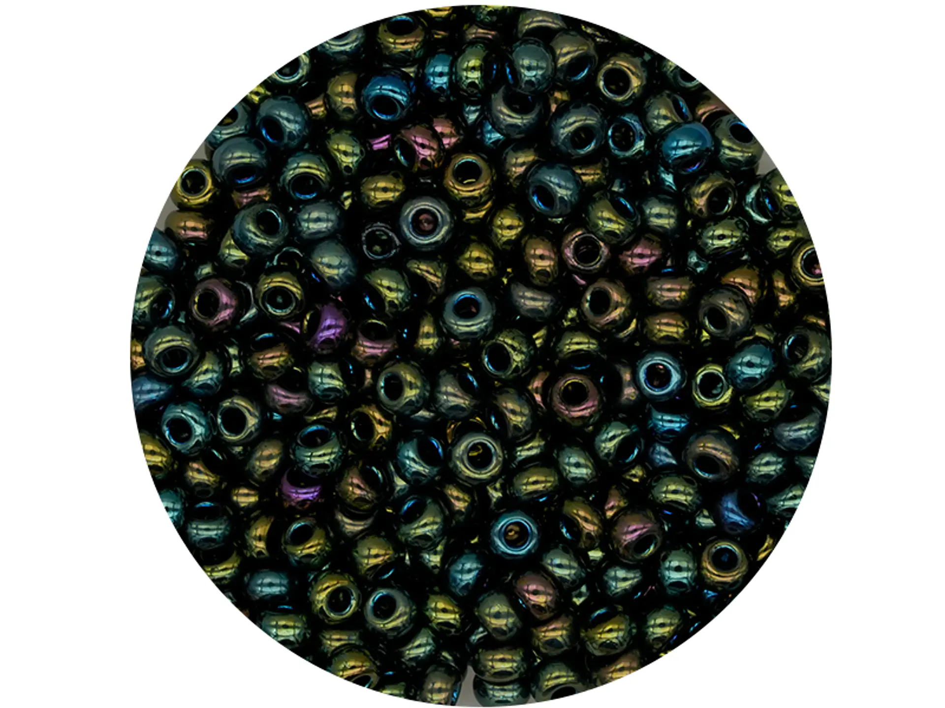 CHAQUIRA CHECA 8/0 (3MM) VERDE IRIZADO X 20 GRAMOS (792 UND APROX) 1