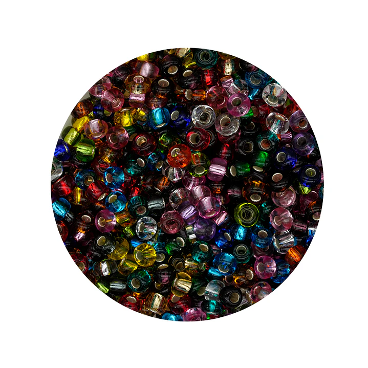 CHAQUIRA CHECA 8/0 (3MM) MIX BRILLANTE TRANSPARENTE X 20 GRAMOS (792 UND APROX) 1