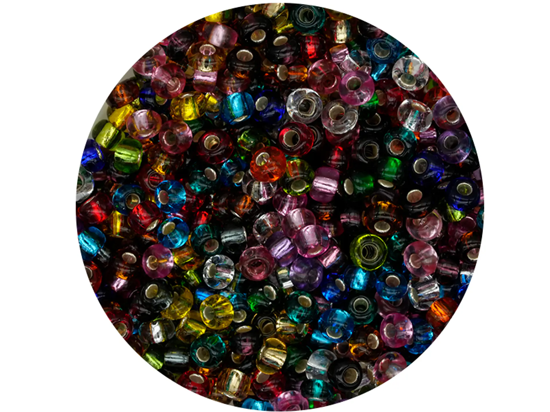 CHAQUIRA CHECA 8/0 (3MM) MIX BRILLANTE TRANSPARENTE X 20 GRAMOS (792 UND APROX) 1