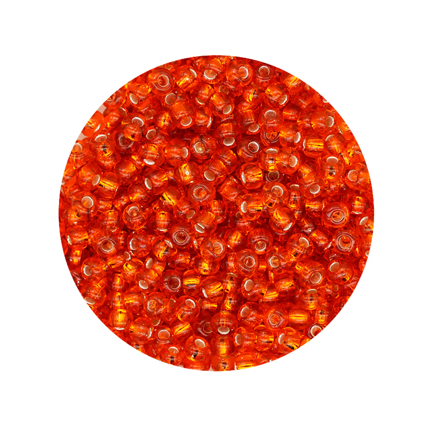 CHAQUIRA CHECA 8/0 (3MM) NARANJA BRILLANTE X 20 GRAMOS (792 UND APROX) 1