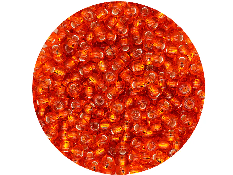 CHAQUIRA CHECA 8/0 (3MM) NARANJA BRILLANTE X 20 GRAMOS (792 UND APROX) 1