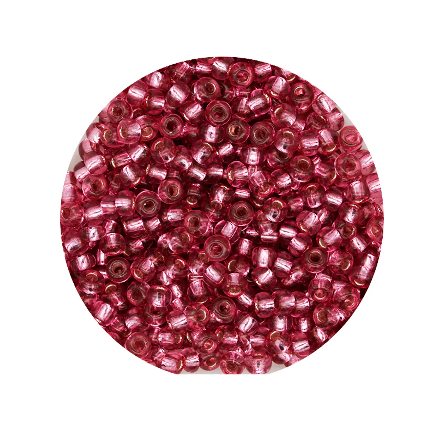 CHAQUIRA CHECA 8/0 (3MM) ROSADO BRILLANTE FUERTE X 20 GRAMOS (792 UND APROX) 1