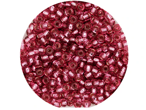 CHAQUIRA CHECA 8/0 (3MM) ROSADO BRILLANTE FUERTE X 20 GRAMOS (792 UND APROX)
