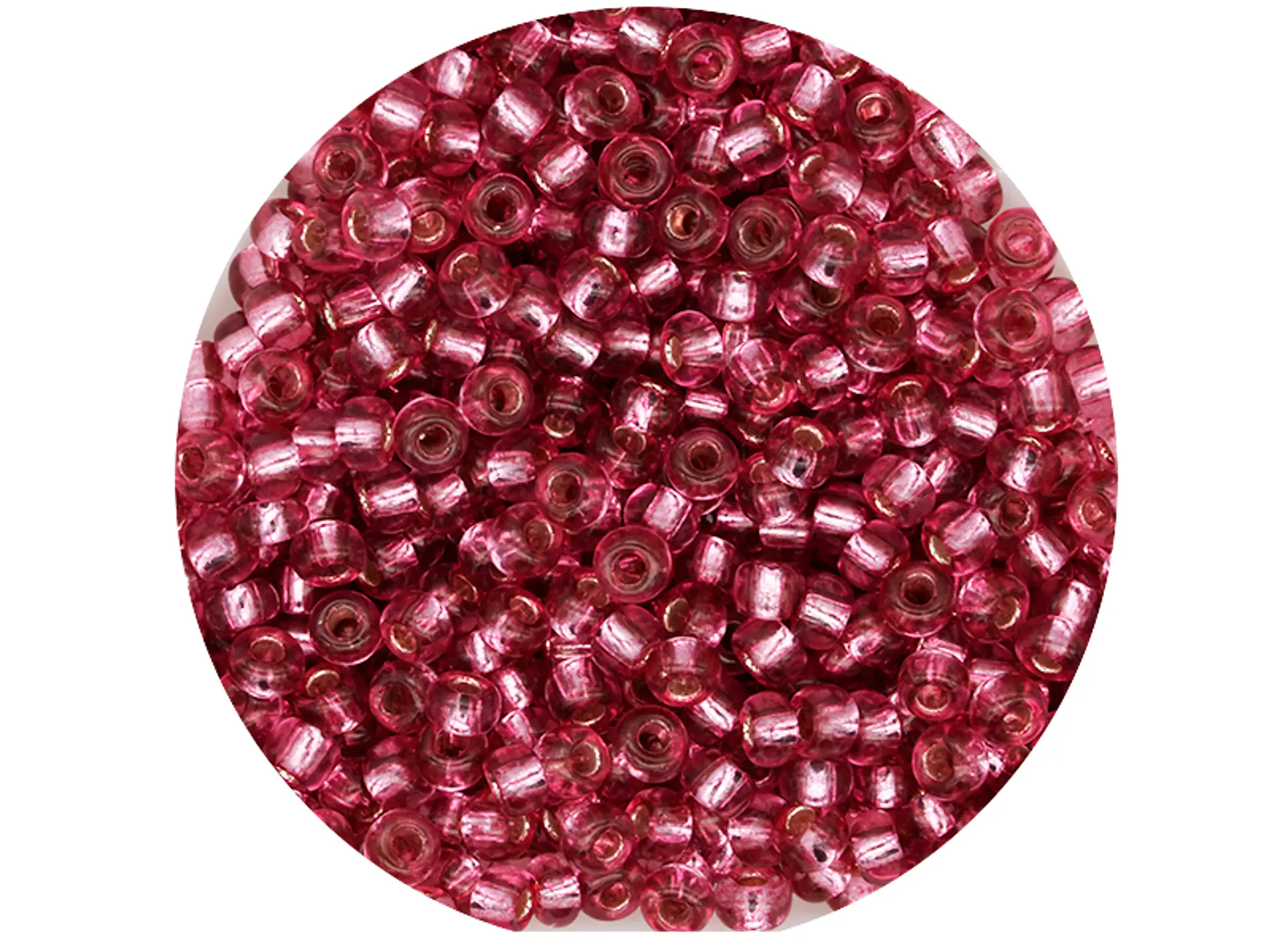 CHAQUIRA CHECA 8/0 (3MM) ROSADO BRILLANTE FUERTE X 20 GRAMOS (792 UND APROX) 1