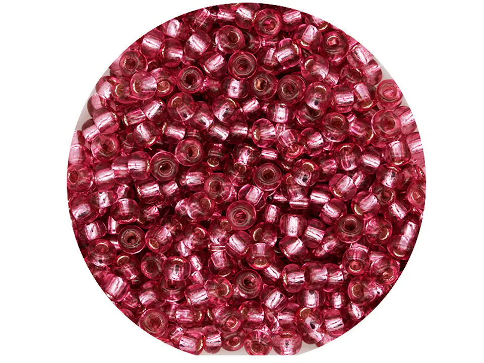 CHAQUIRA CHECA 8/0 (3MM) ROSADO BRILLANTE FUERTE X 20 GRAMOS (792 UND APROX) 1