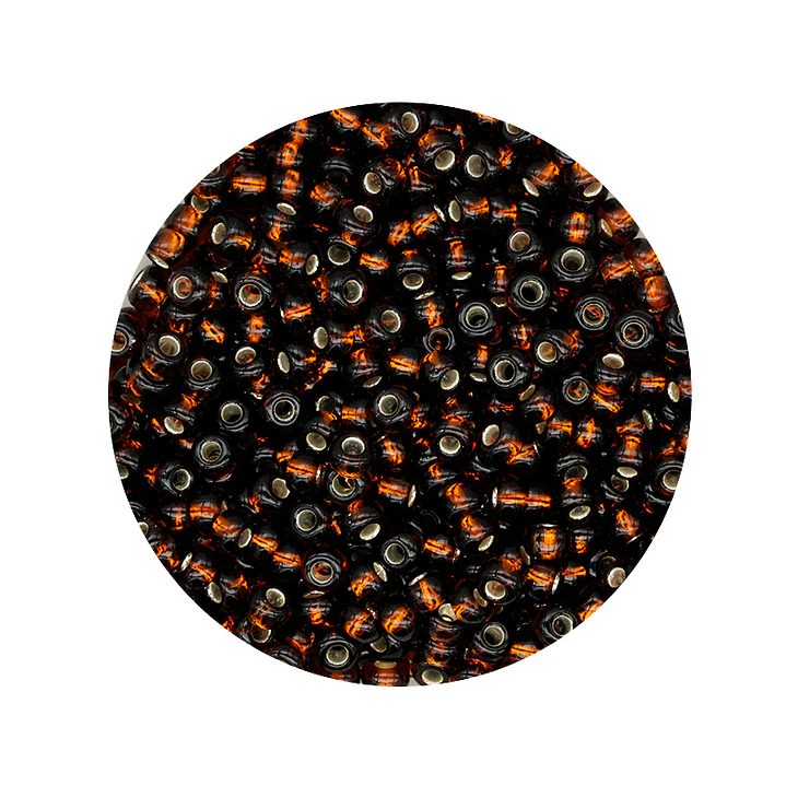 CHAQUIRA CHECA 8/0 (3MM) OCRE OSCURO BRILLANTE X 20 GRAMOS (792 UND APROX) 1