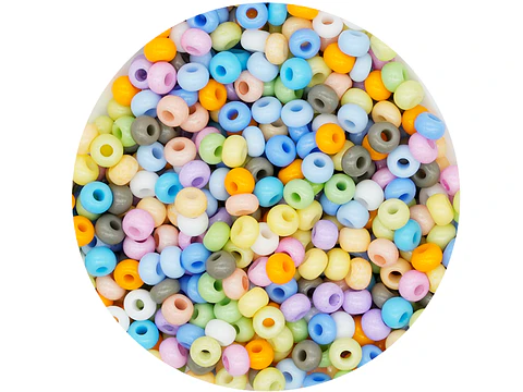 CHAQUIRA CHECA 8/0 (3MM) MIX PASTEL X 20 GRAMOS (792 UND APROX)