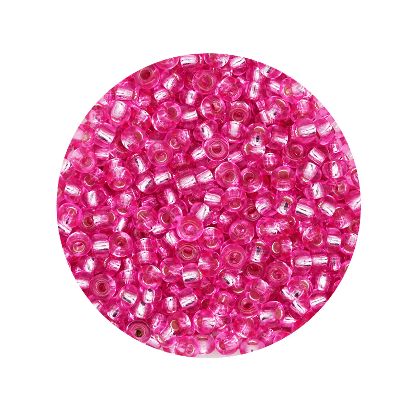 CHAQUIRA CHECA 8/0 (3MM) FUCSIA BRILLANTE X 20 GRAMOS (792 UND APROX) 1