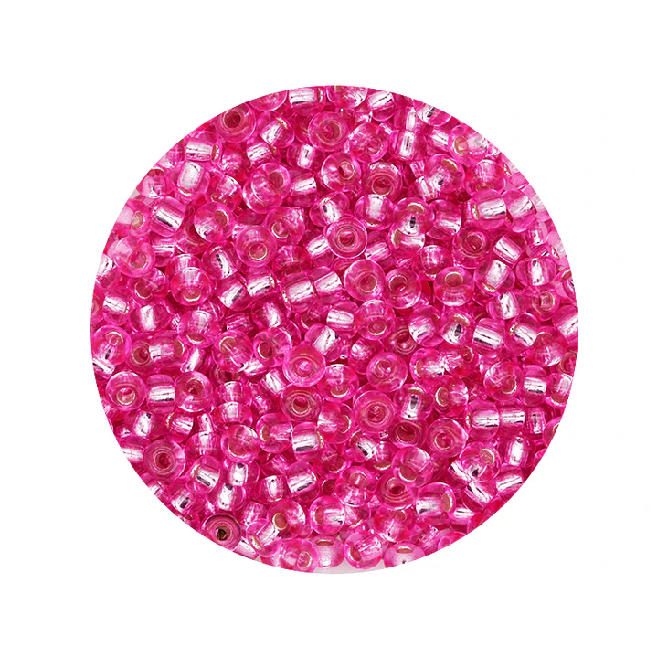 CHAQUIRA CHECA 8/0 (3MM) FUCSIA BRILLANTE X 20 GRAMOS (792 UND APROX) 1