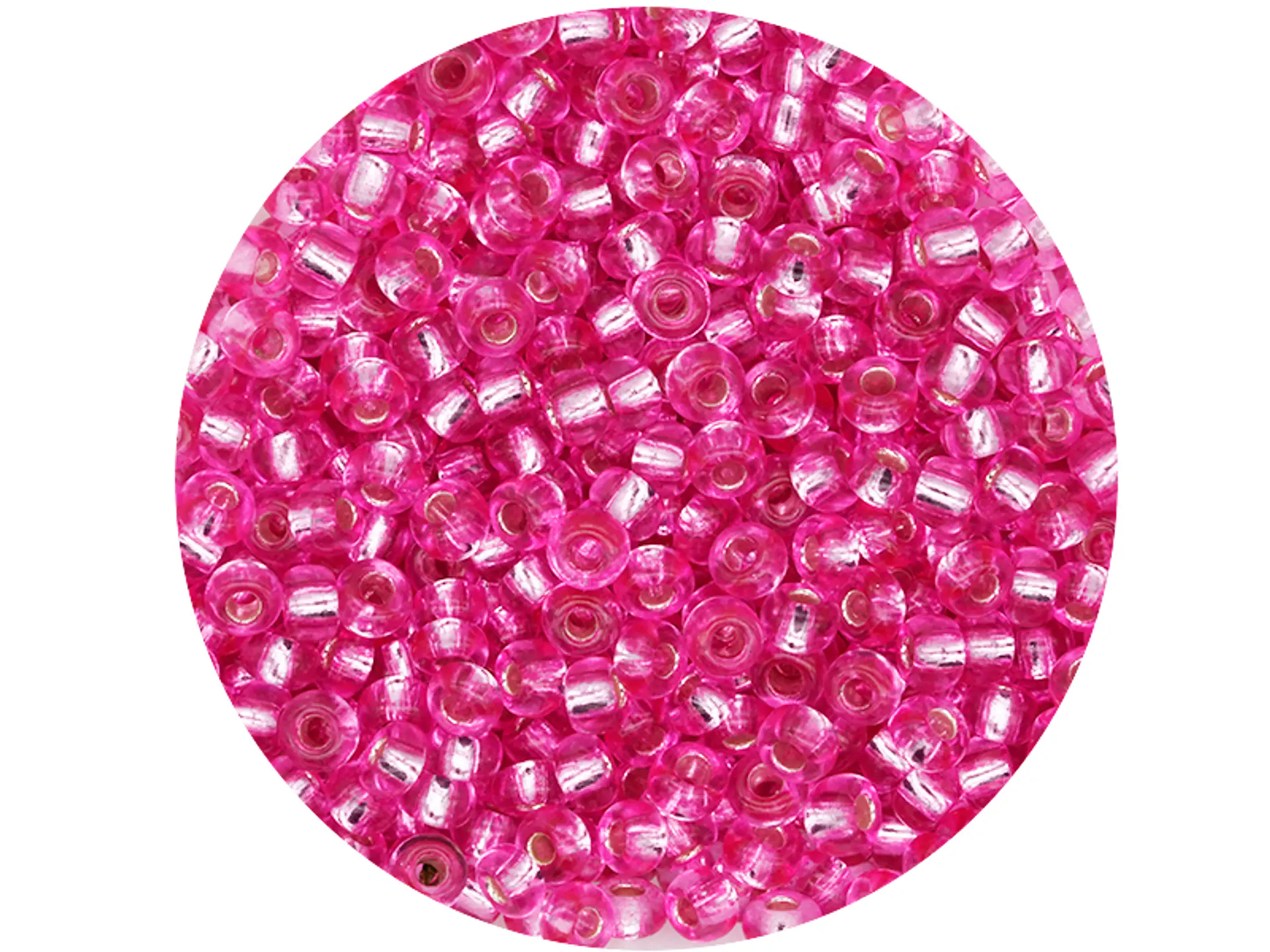 CHAQUIRA CHECA 8/0 (3MM) FUCSIA BRILLANTE X 20 GRAMOS (792 UND APROX) 1