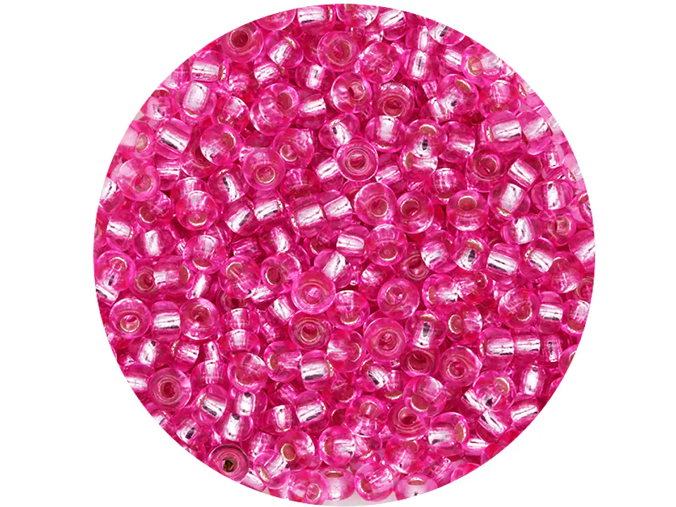 CHAQUIRA CHECA 8/0 (3MM) FUCSIA BRILLANTE X 20 GRAMOS (792 UND APROX) 1