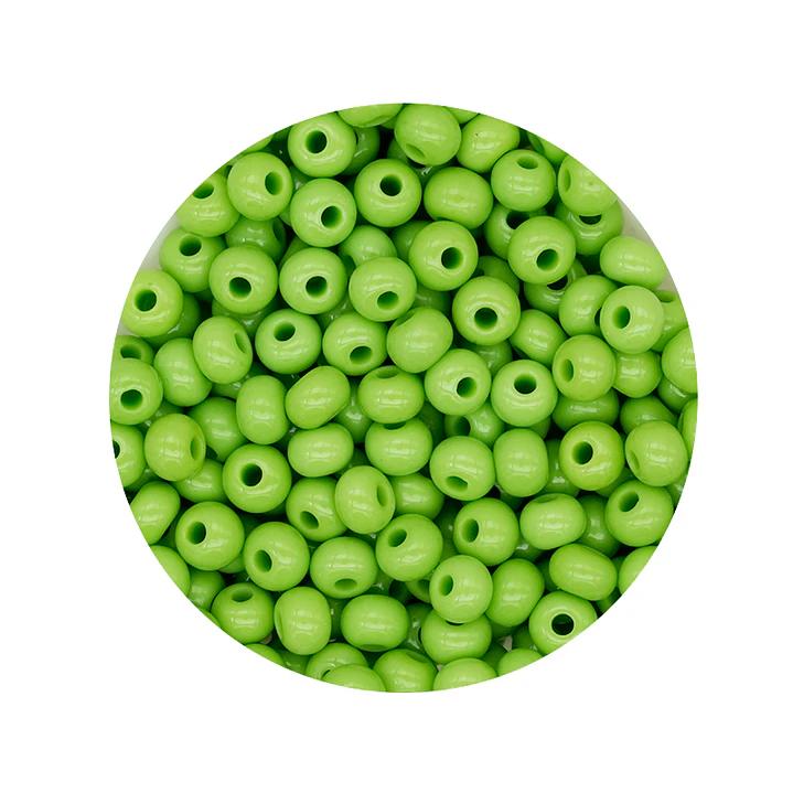 CHAQUIRA CHECA 6/0 (4MM) VERDE BICHE FUERTE X 20 GRAMOS (296 UND APROX) 1